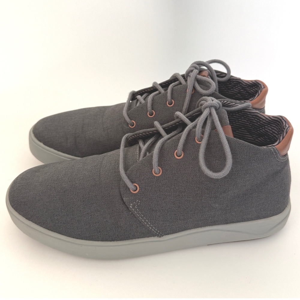 OluKai Nana Hele Men's Chukka Boots Size 10.5 Gray Canvas Lace Up Casual - Picture 5 of 12